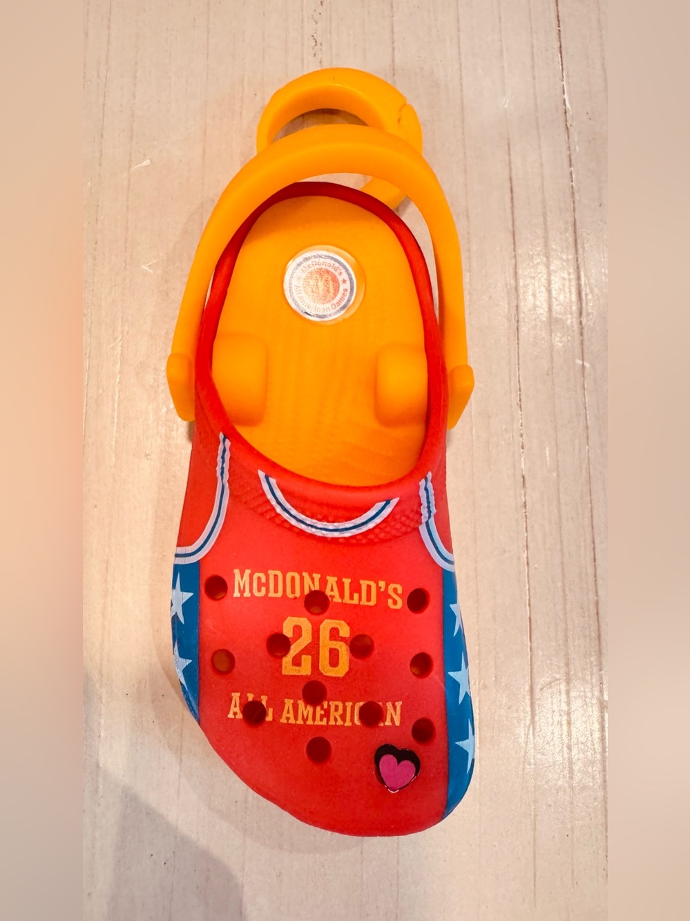 2026 McDonald’s x Crocs All American Games #1 Red Team Jersey Keychain